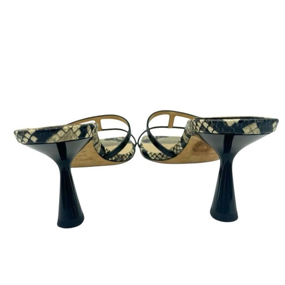 Jimmy Choo Ria Square-Toe Snakeskin-Embossed Leather Mules Size 10 - Picture 7 of 12